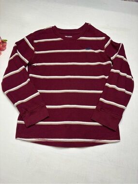 365 Kids from Garanimals Boys Size 8 Burgundy Stripe Waffle
Knit Long Sleeve